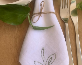 Botanical Linen Dinner Napkins – Set of 2 – Handmade in Spain