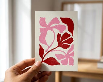 Abstract Botanical Wall Art, Moody Botanical Print, Neutral Botanical Wall Art, Wavy Floral Wall Art, Boho Wall, Flower Print, Matisse Print