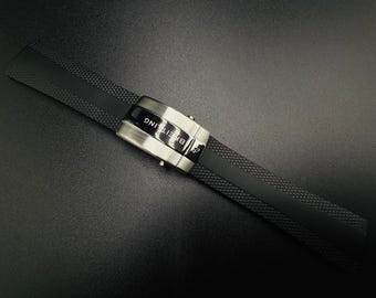 Correa de reloj Breitling de silicona negra de 22 mm FKM para Navitimer Avenger Superocean