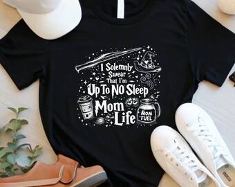 Funny Mom Shirt, I Solemnly Swear Mom Life Tee, Sleep Deprived Mom Shirt, Coffee Mom Shirt, New Mom Gift, Motherhood Humor Tee