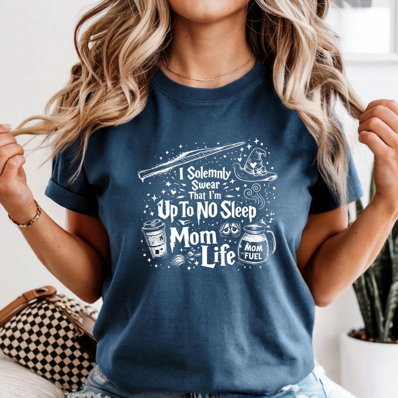 Funny Mom Shirt, I Solemnly Swear Mom Life Tee, Sleep Deprived Mom Shirt, Coffee Mom Shirt, New Mom Gift, Motherhood Humor Tee image 6