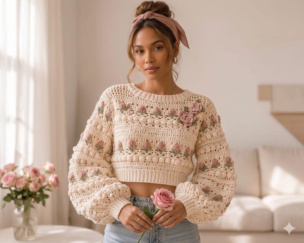 3d Rose Crop Top - Etsy