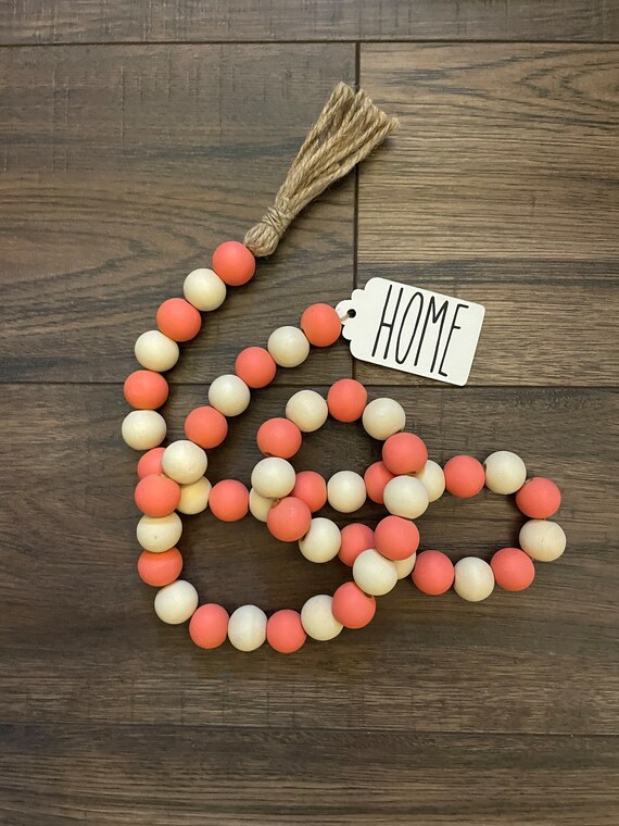 Wood Bead HOME Garland