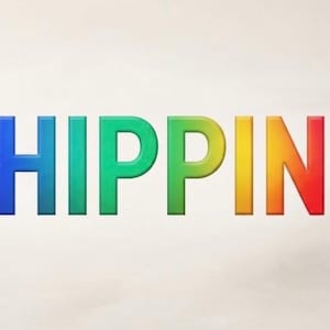 May include: The word SHIPPING is displayed in bold, capital letters. Each letter features a smooth, gradient colour transition, moving from blue on the left, through green and yellow in the centre, to a vibrant red and pink tone on the far right side.