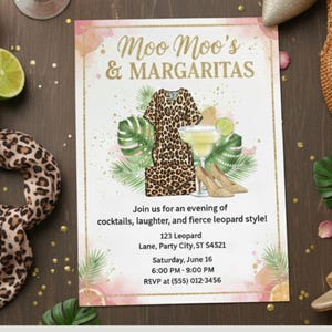 moo moo dress party invitations Moo Moo's and Mimosa Party Invitation Brunch Invite Ladies Night Bridal Shower Birthday Party Editable Canva Template Digital Download