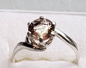 Oregon Sunstone Ring  - sterling Silver Ring - Pink Schiller Sunstone Ring -  Pink Sunstone Ring - Oregon Sunstone - sz 6.5 #70