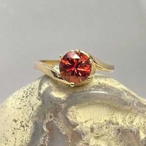 Oregon Sunstone Ring - Red Oregon Sunstone - Red Sunstone Ring  - 14KT. GOLD Ring - size 5.75 - #36