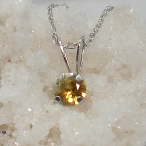 Montana Sapphire Pendant - Montana Sapphire Necklace - Yellow Montana Sapphire - Sterling Silver Pendant - #55