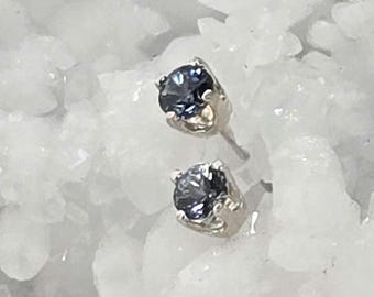 Pendientes de zafiro azul de Montana, pendientes de plata de ley - Zafiros azules de Montana n.° 11
