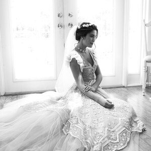 Antique Beige Lace & Tulle Wedding Dress image 4