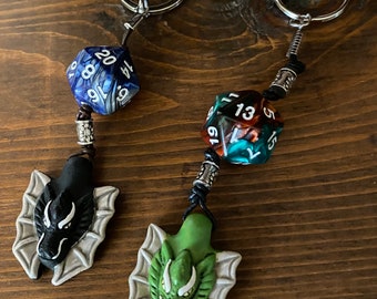 Dragon and Dice keychain