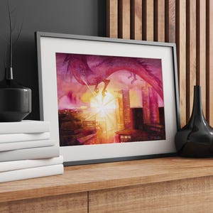 Rubindraken - konsttryck från original akvarellmålning