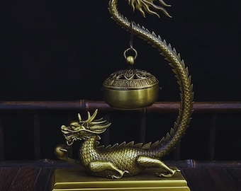 Feng Shui Dragon Räucherstäbchenhalter - Retro Messing Oriental Decor