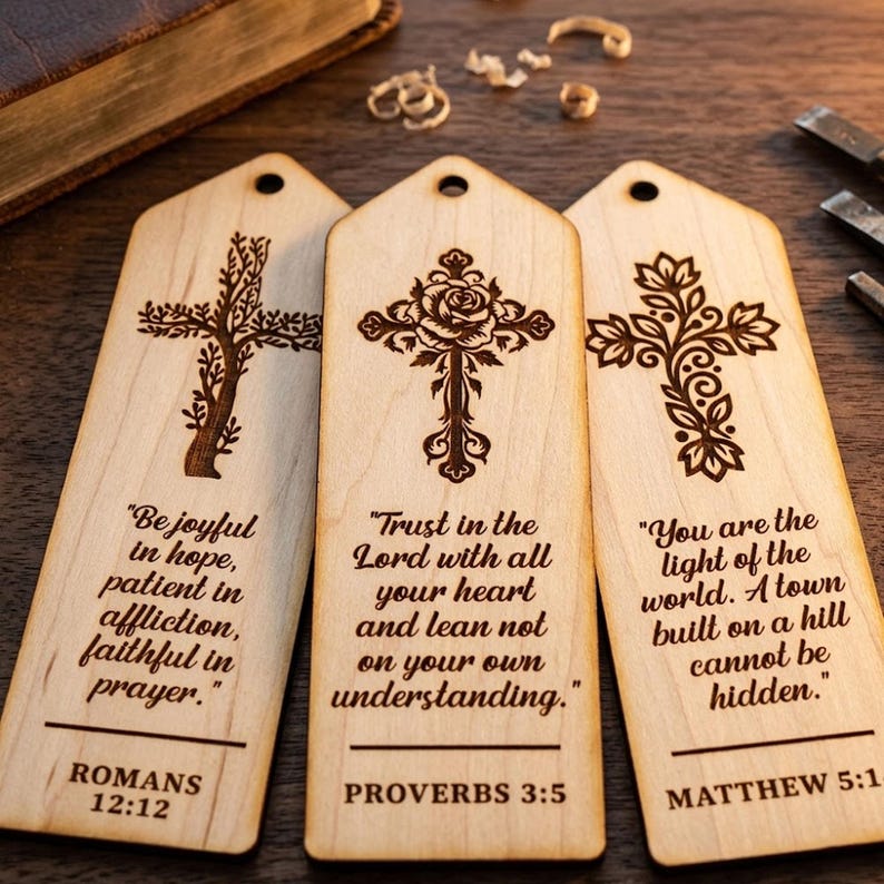 Floral Bookmarks Laser Cut, Laser Cut Wooden Bookmark File, Christian ...