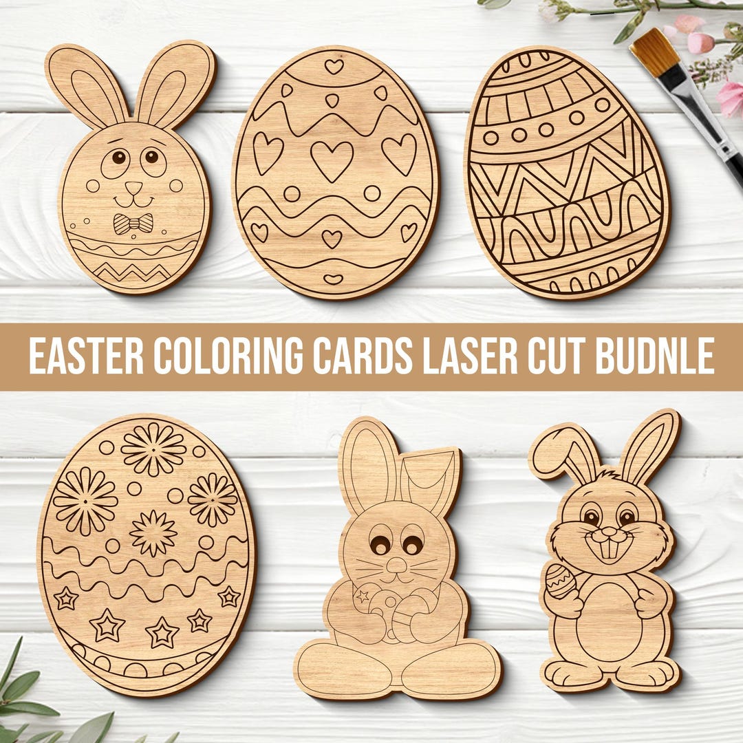 DIY Easter Craft for Kids SVG, Easter Color Me Laser File, Easter Paint ...