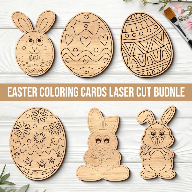 DIY Easter Craft for Kids SVG, Easter Color Me Laser File, Easter Paint ...