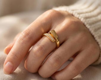 Anello con urna cineraria per ceneri / Anello commemorativo con zirconi cubici / Gioiello ricordo per ceneri da donna e da uomo / Regalo in acciaio inossidabile per il lutto e la perdita di una persona cara