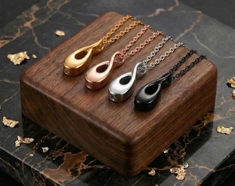 Naszyjnik z urną nieskończoności na prochy | Biżuteria kremacyjna ze stali nierdzewnej | Wodoodporny wisiorek pamiątkowy | Prezent na kondolencje dla mężczyzn i kobiet