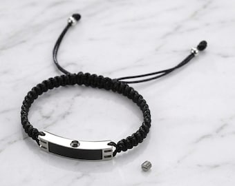 Męska bransoletka z urną na prochy, pleciona biżuteria kremacyjna dla niego, stalowy pojemnik na prochy, pamiątka po stracie zwierzaka, prezent na żałobę