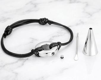 Bransoletka kremacyjna „Krąg Życia” | Pamiątkowa biżuteria ze stali nierdzewnej | Uniwersalna podstawka na prochy | Prezent na kondolencje