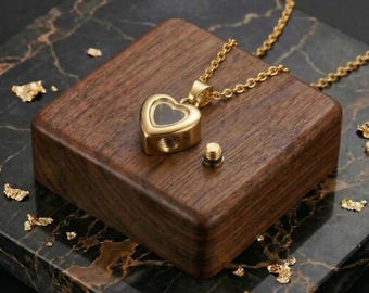 Naszyjnik z urną w kształcie serca na prochy | Biżuteria kremacyjna ze stali nierdzewnej | Wisiorek na pamiątkę | Prezent na żałobę