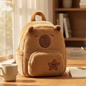 Capybara Plush Backpack Animal School Bag for Kids & Teens Gift