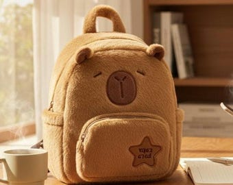 Capybara Plush Backpack Animal School Bag for Kids & Teens Gift