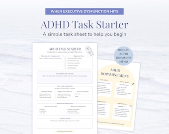 Scheda di attività per l'ADHD, stampabile e compilabile, per la disfunzione esecutiva e la procrastinazione.