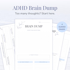 ADHD Brain Dump Printable – Clear Mental Overload & Reset Your Mind | Guided ADHD Worksheet