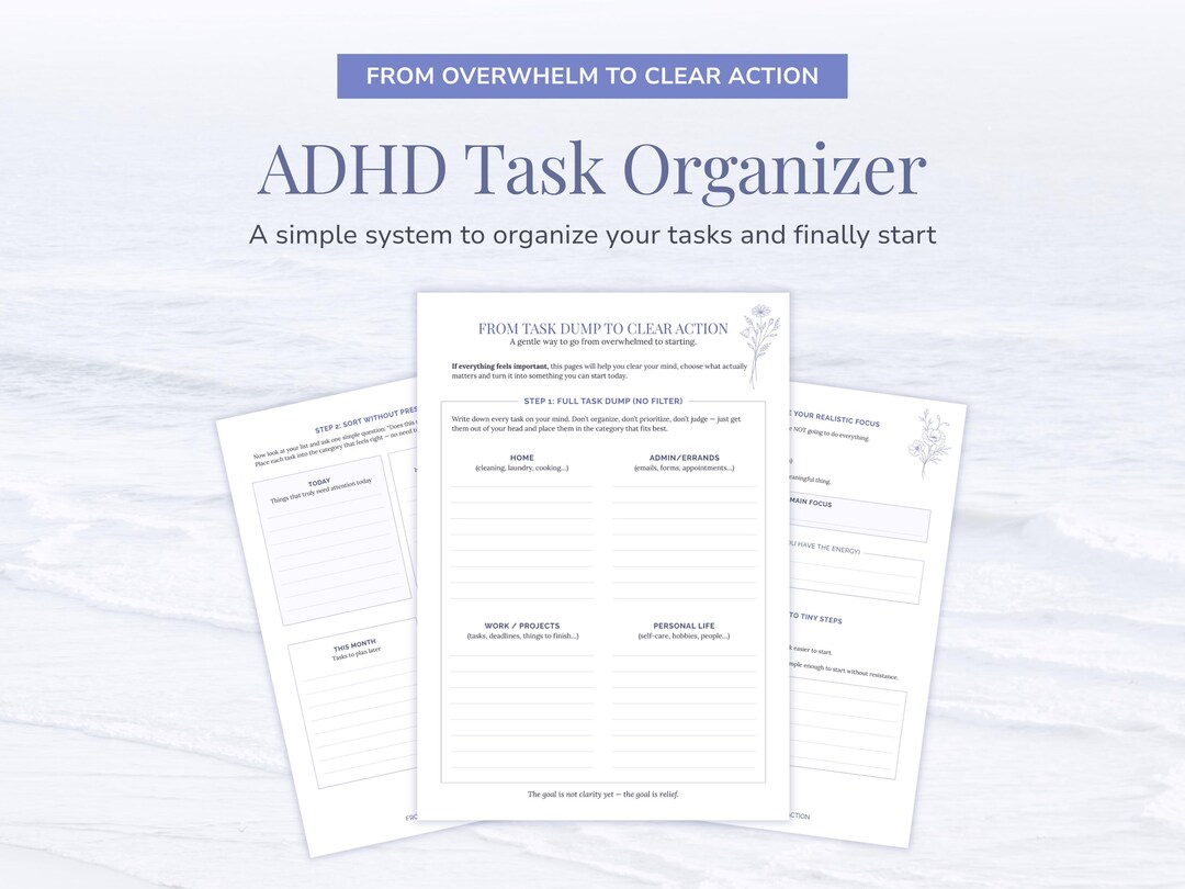 ADHD Task Organizer Printable — Clear Your Mind & Start Tasks Easily - Etsy