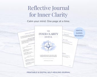 Diario riflessivo da riempire, quaderno di esercizi di auto-riflessione guidata per pensare troppo, calma e chiarezza interiore, diario di auto-guarigione