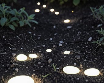 Solar Garden Pathway Lights, Waterproof Warm White LED Landscape Decor