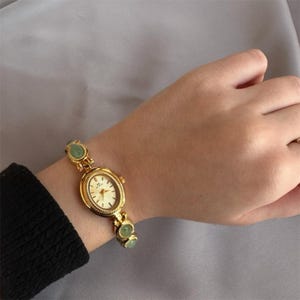 Vintage Gold and Jade Watch - Etsy display picture 2