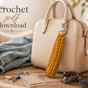 Patroon gehaakt sleutelkoord pdf, gehaakt sleutelkoord pdf, beginnersvriendelijk, DIY-sleutelhangerhouder, direct downloaden