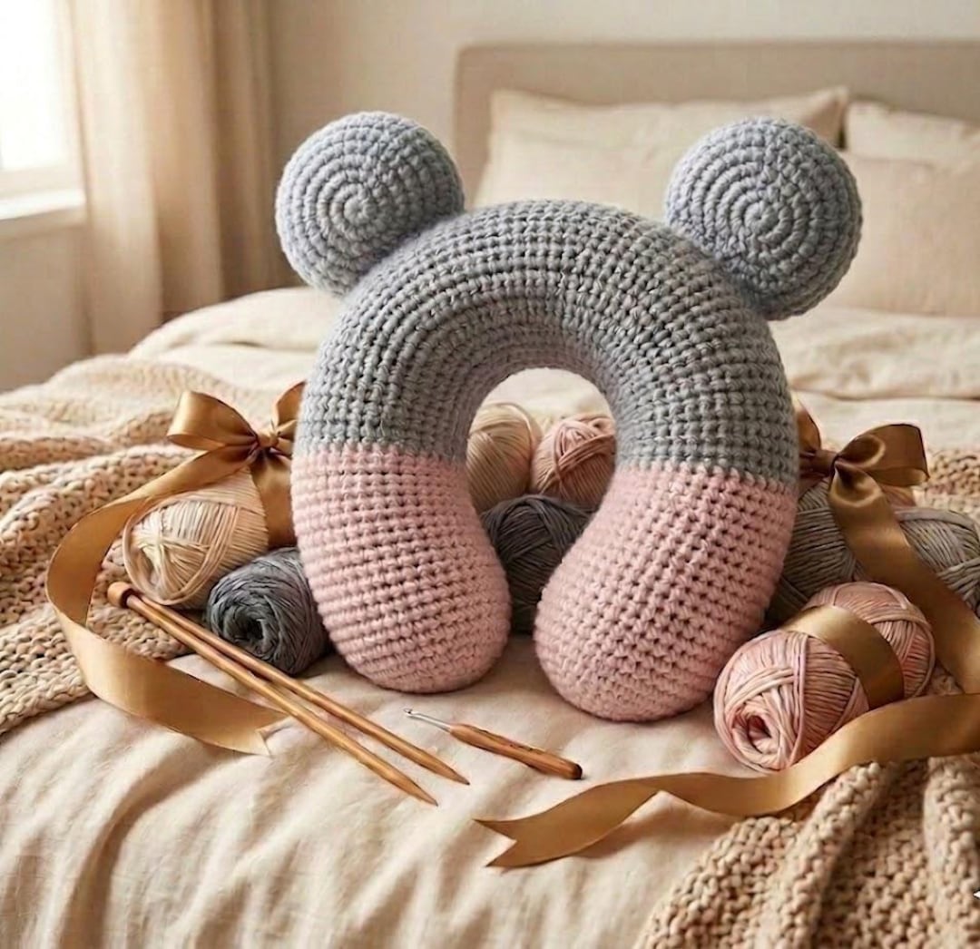 Crochet Neck Pillow Pattern, Crochet U Shaped Neck Pillow Pdf Pattern ...