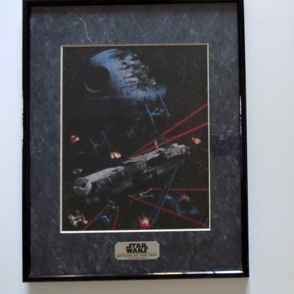 Vintage Star Wars Chrome Art in Frame 1993