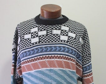 90s 'london Fog' Gray Acrylic Knit Zip up Cardigan Sweater / Large