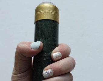 Vintage Brass and Green Marble Kaleidoscope 1970s