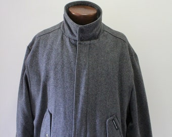 Vintage Gray Wool Members Only Zippered Bomber Jacket Coat Vintage Gray Wool Members Only Zippered Bomber Jacket Coat