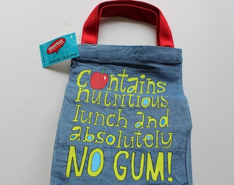 Vintage Deadstock Funny Shoebox by Hallmark Denim Lunch Bag 2001