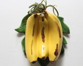 Vintage Treasure Craft Ceramic Bunch Of Bananas Wall Pocket Planter 1970s