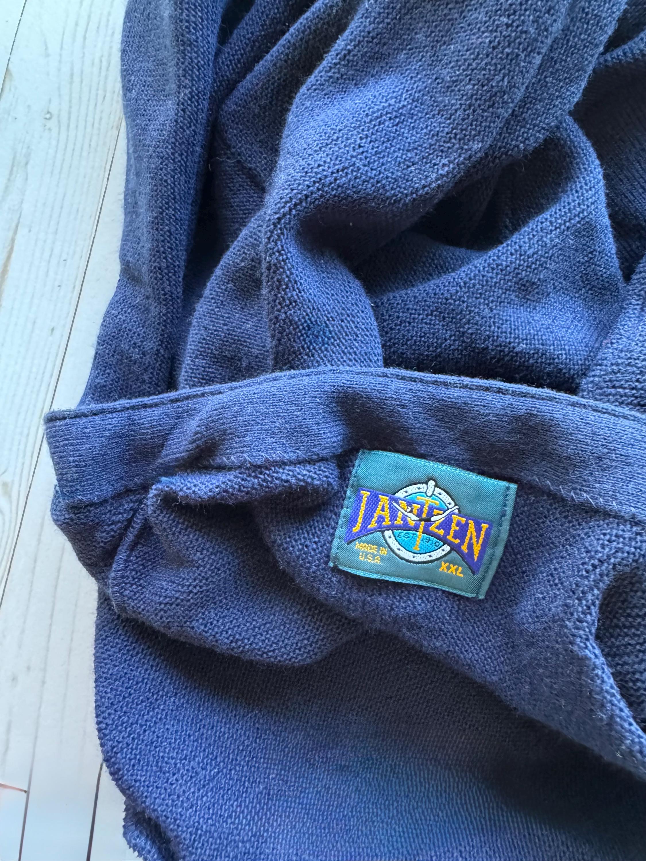 Vintage Jantzen Blue Button up Acrylic Cardigan Sweater Made in 