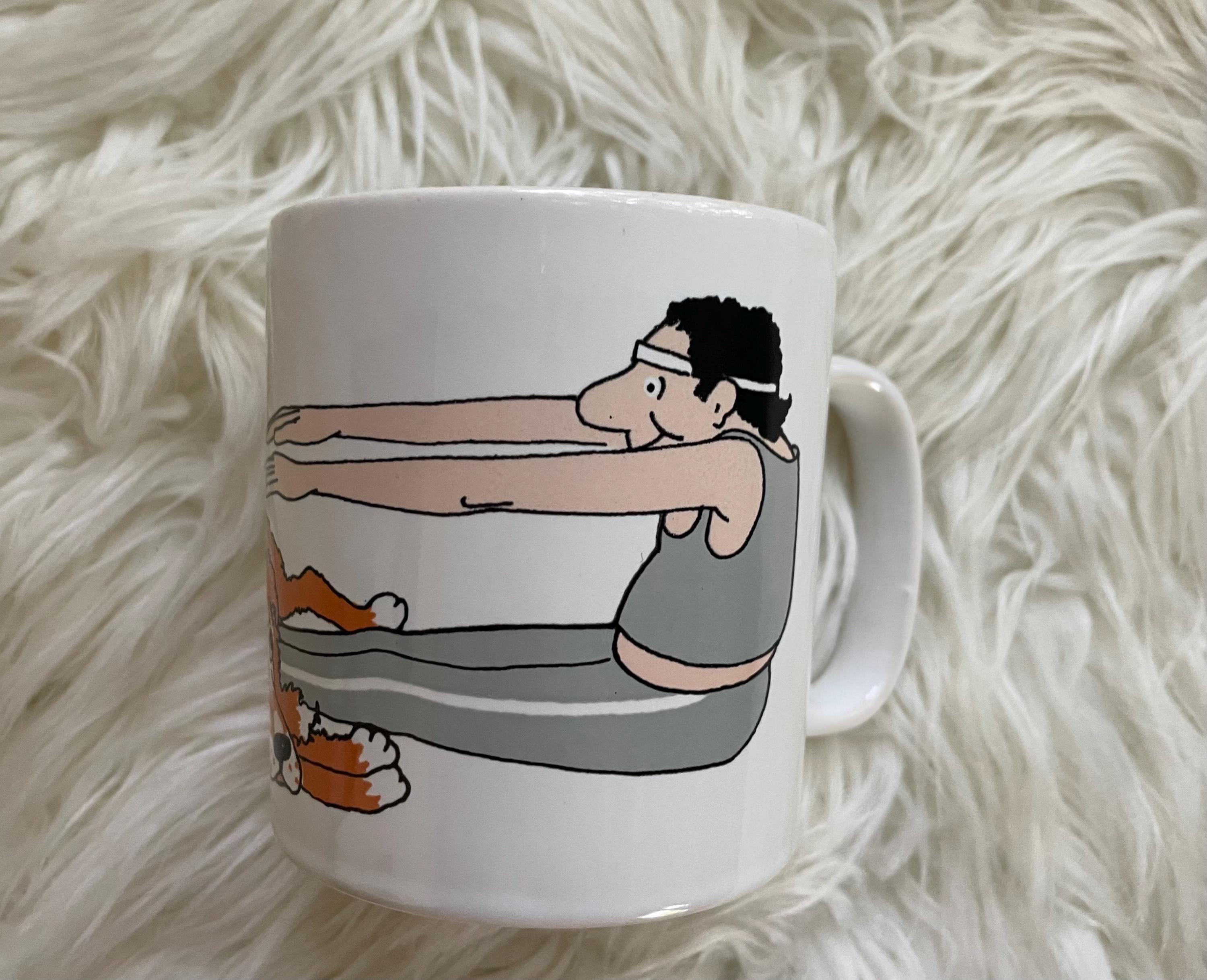 Vintage Ceramic Shape Up Dad Cartoon Coffee Mug 1990s