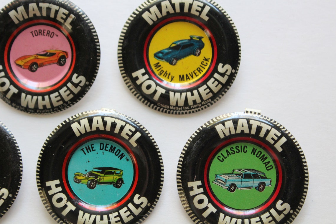 Ensemble vintage de 5 Mattel Hot Wheels Car Metal Badges 1968 Etsy
