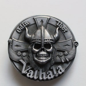 Vintage Valhalla Pewter Belt Buckle by Psyco Trash 1995