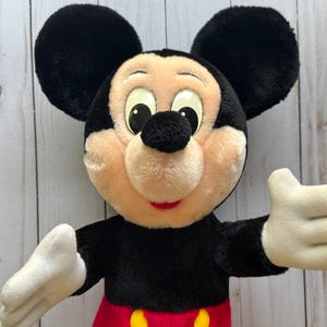 Vintage Pair of Mickey Mouse Plush Stuffed Animals 1980s image 6