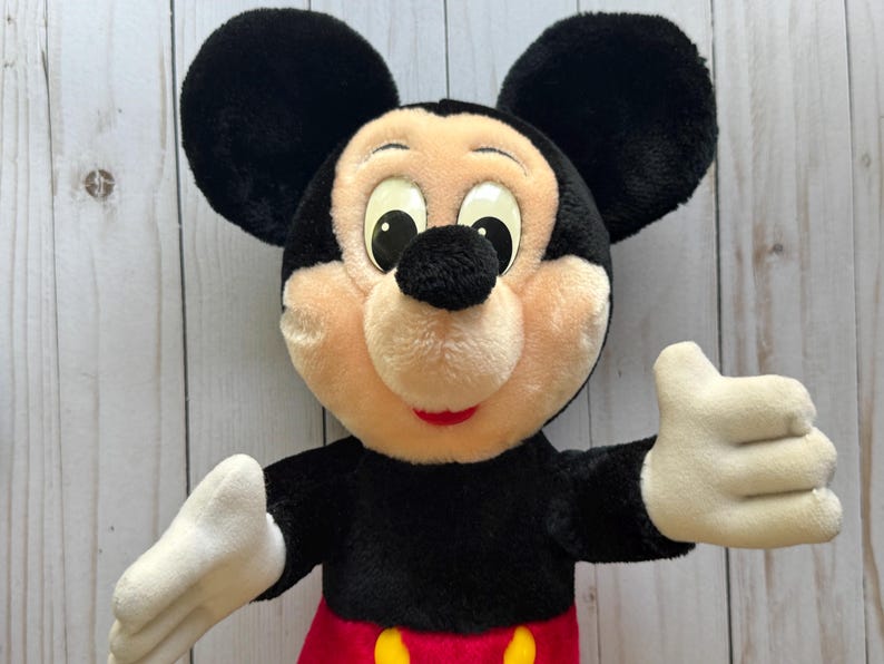 Vintage Pair of Mickey Mouse Plush Stuffed Animals 1980s image 6
