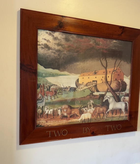 工芸品 Gustavsberg  Noaks Ark DROMEDAR Late 19th Century Flat Bottom Toy Noah's Ark with 34 Figures