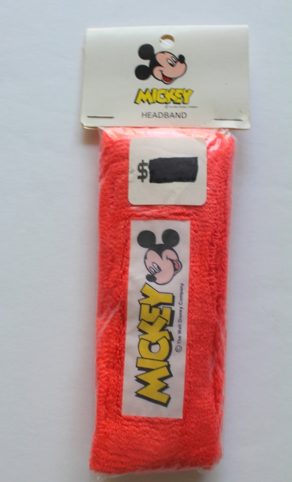 Vintage Walt Disney Mickey Mouse Neon Sweatband 1… - image 3