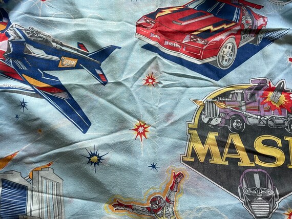 Drap 1 Place + Taie D'oreiller M.A.S.K Kenner - Vintage Années 80